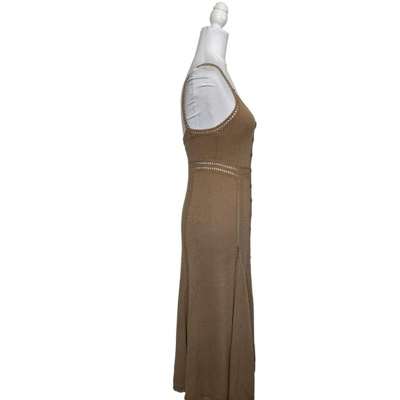 LPA Knit Dress Crotched Midi Semi Sheer Tan‎ Nude Size S - Picture 3 of 13